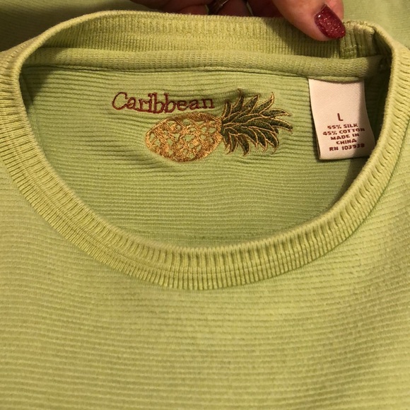 Caribbean Tropical Lime Pullover Short Sleeve Shirt - Picture 4 of 10